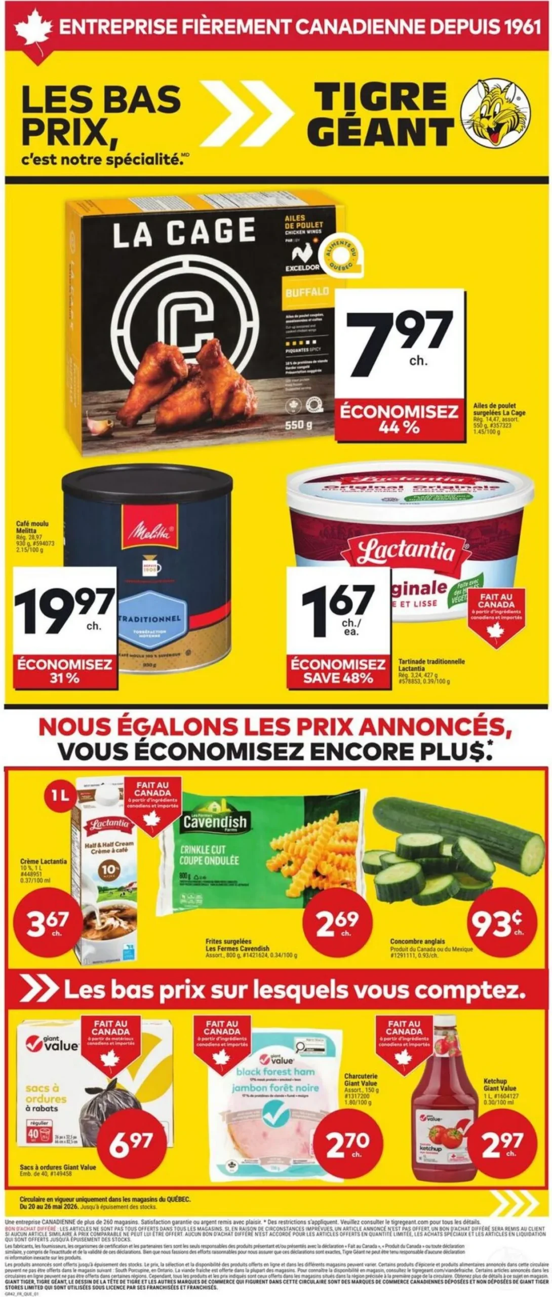 Page 1 de la Circulaire Tigre Géant du 20 au 26 mai 2026