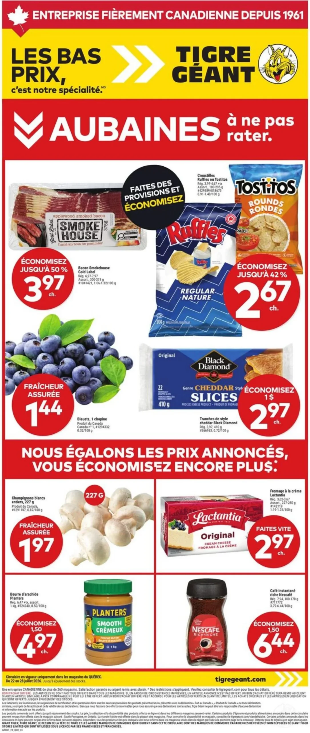 Page 1 de la Circulaire Tigre Géant du 22 au 28 juillet 2026