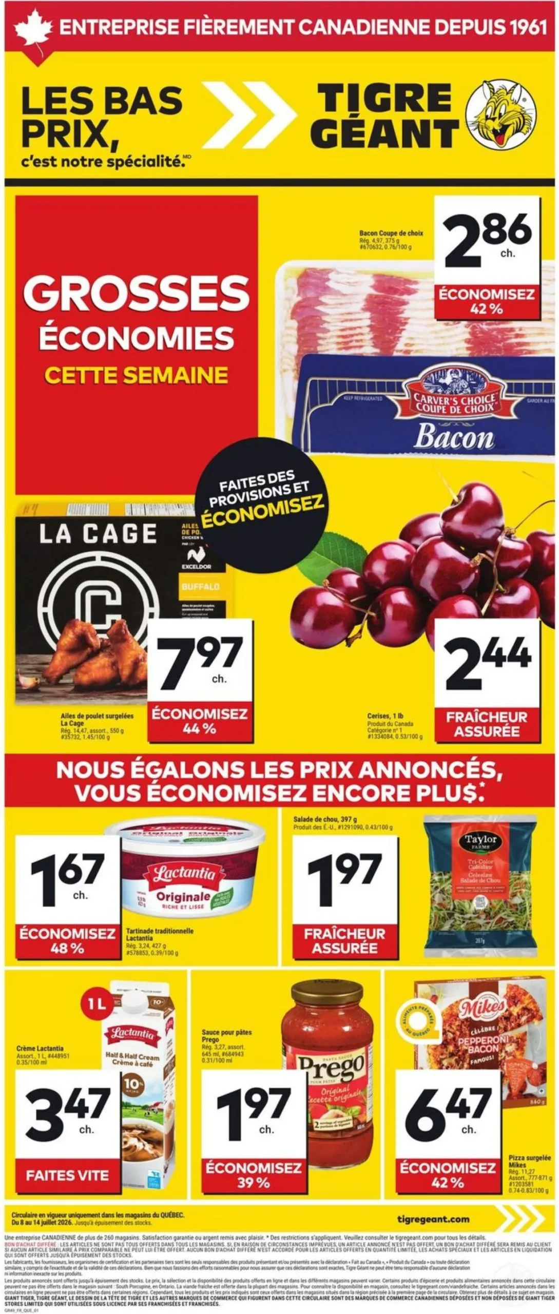 Page 1 de la Circulaire Tigre Géant du 8 au 14 juillet 2026
