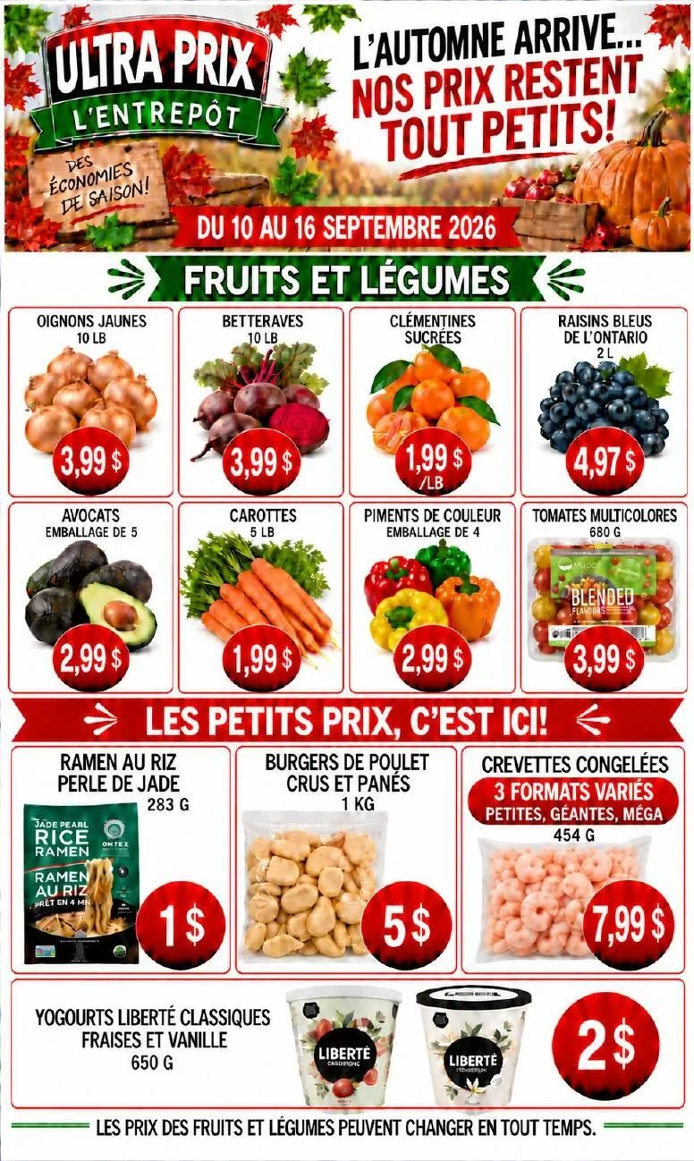 Page 2 de la Circulaire Ultra Prix L&rsquo;Entrepôt du 10 au 16 septembre 2026
