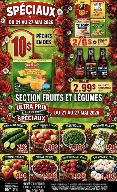 Page 1 de la Circulaire Ultra Prix L&rsquo;Entrepôt du 21 au 27 mai 2026