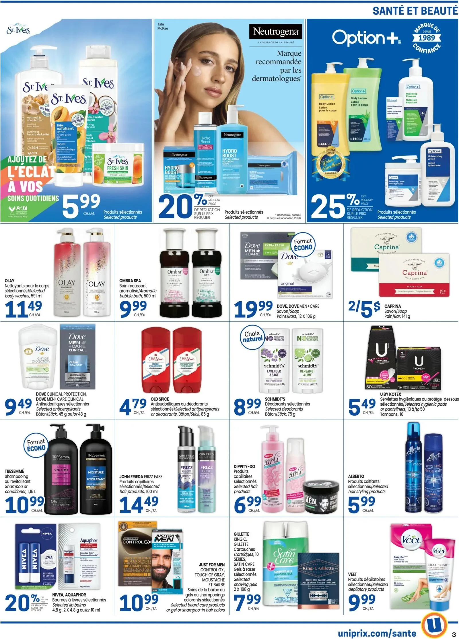 Page 3 de la Circulaire Uniprix du 1 au 7 janvier 2026