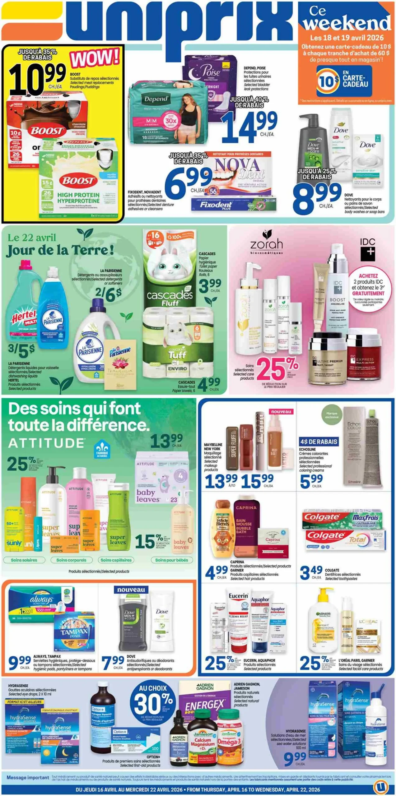 Page 1 de la Circulaire Uniprix du 23 au 29 avril 2026