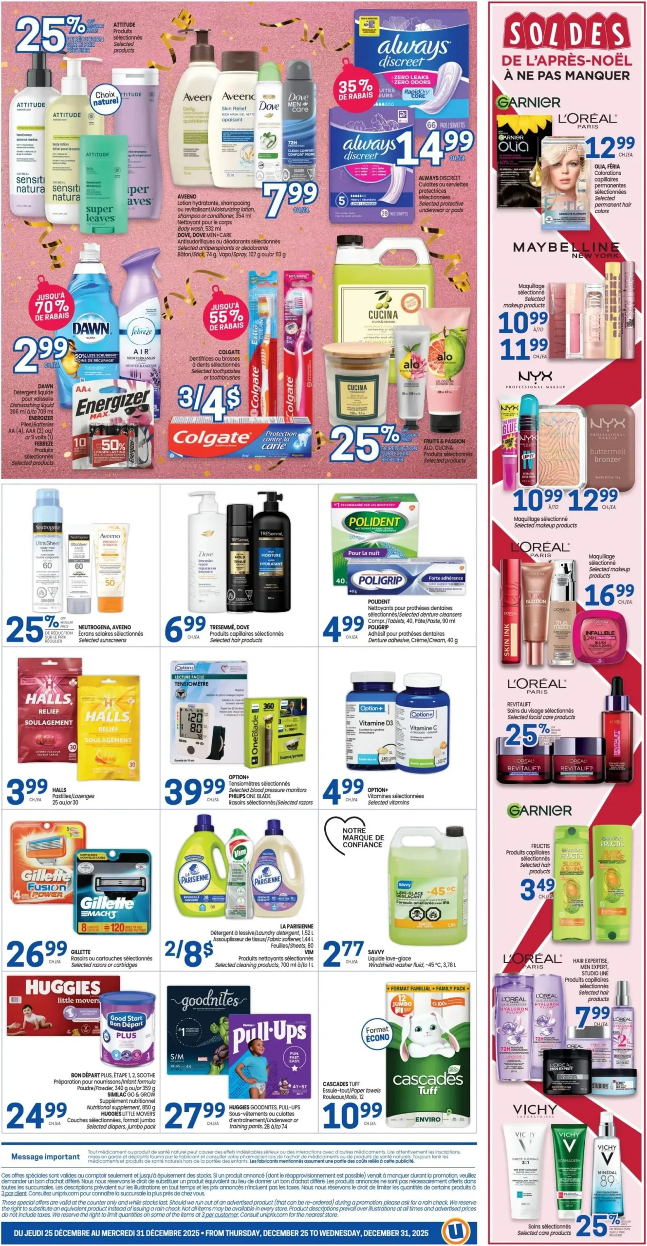 Page 2 de la Circulaire Uniprix du 25 au 31 décembre 2025