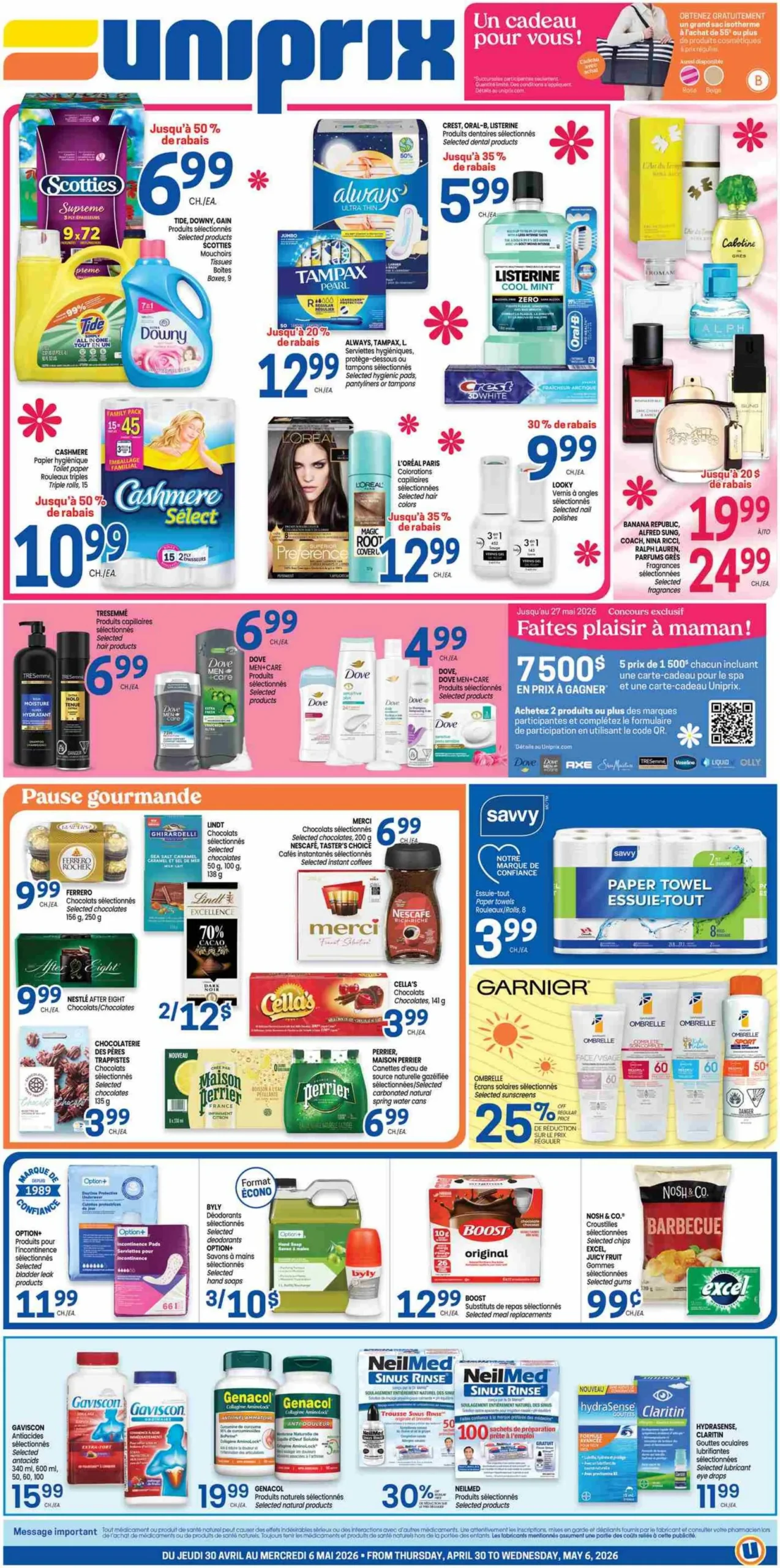 Page 1 de la Circulaire Uniprix du 30 avril au 6 mai 2026