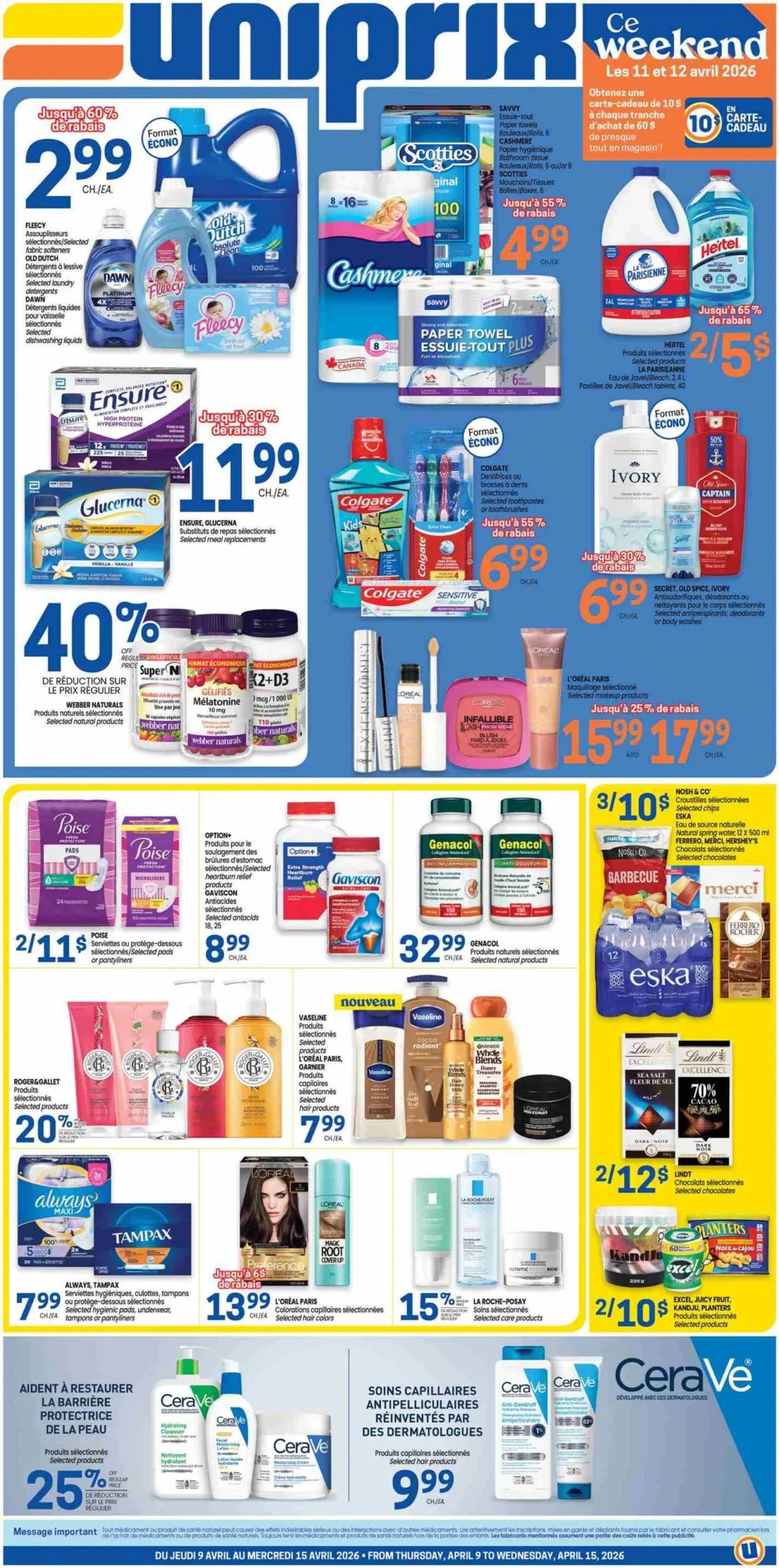 Page 1 de la Circulaire Uniprix du 9 au 15 avril 2026
