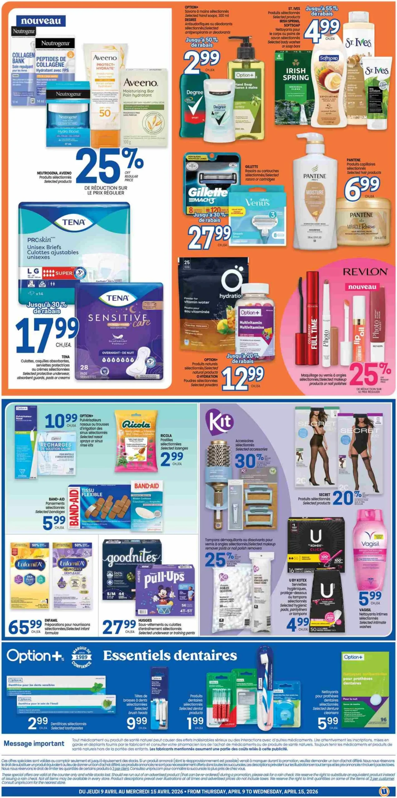 Page 2 de la Circulaire Uniprix du 9 au 15 avril 2026