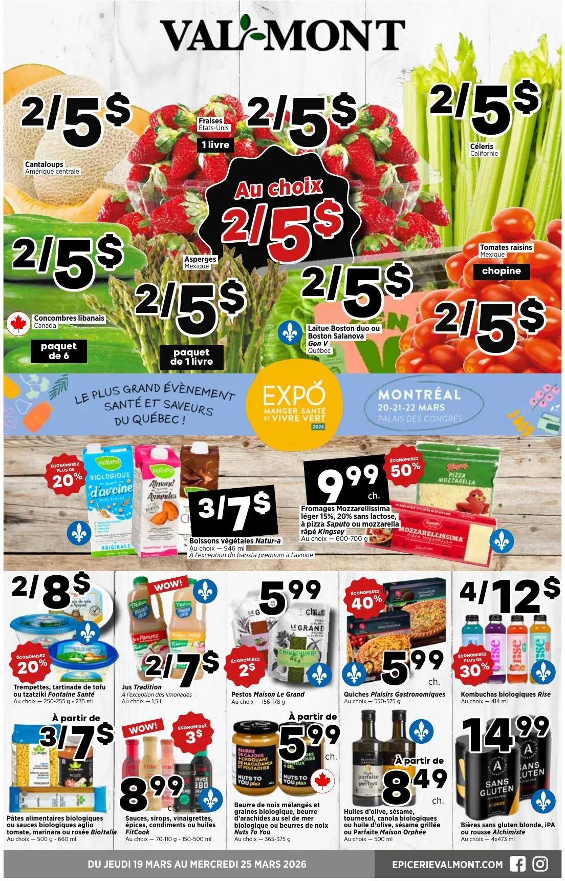 Page 1 de la Circulaire Val-Mont du 19 au 25 mars 2026