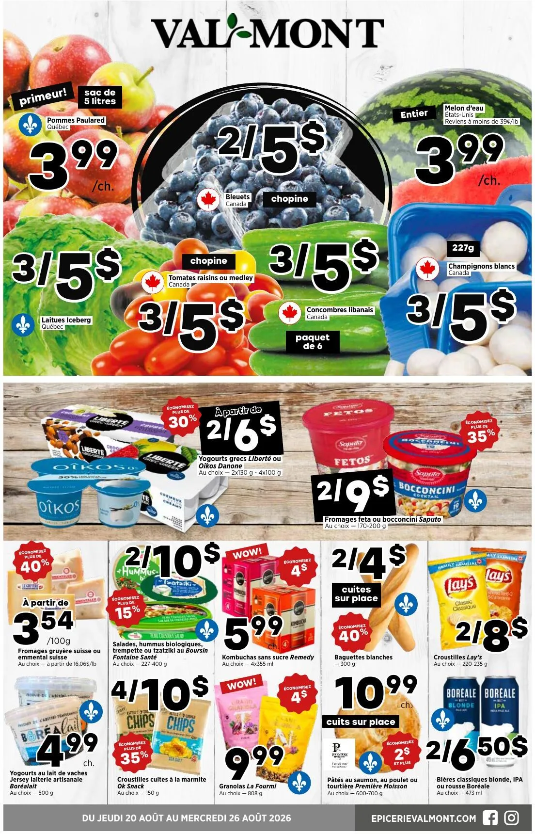 Page 1 de la Circulaire Val-Mont du 20 au 26 août 2026