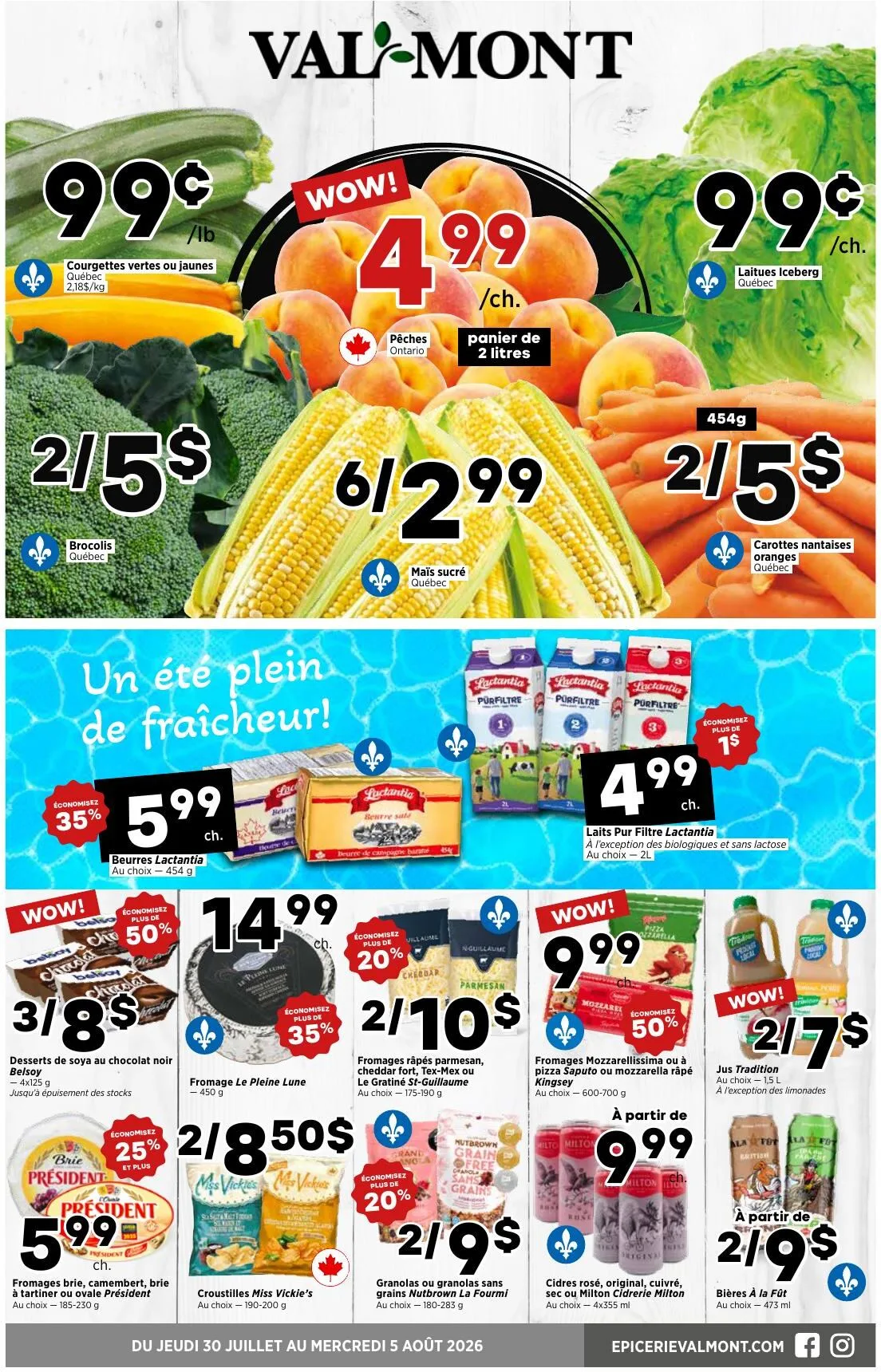 Page 1 de la Circulaire Val-Mont du 30 juillet au 5 août 2026