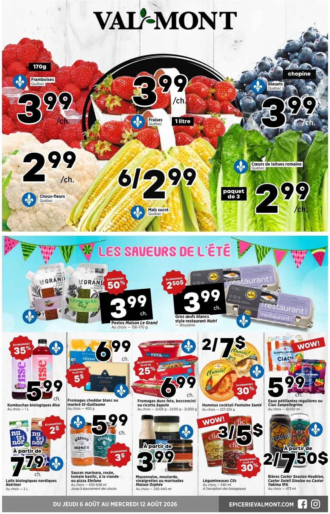Page 1 de la Circulaire Val-Mont du 6 au 12 août 2026