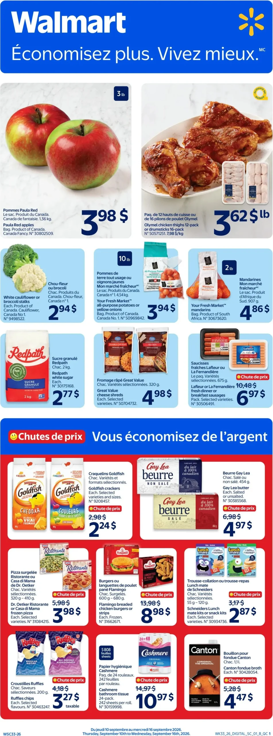Page 1 de la Circulaire Walmart du 10 au 16 septembre 2026