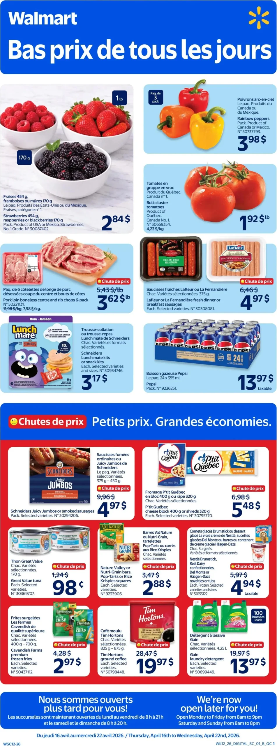 Page 1 de la Circulaire Walmart du 16 au 22 avril 2026