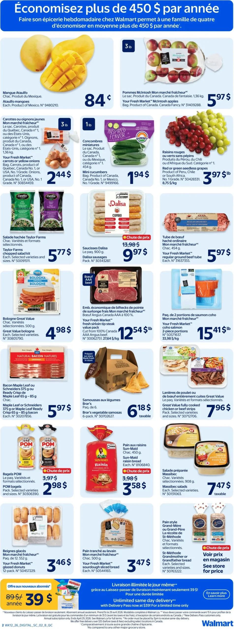 Page 2 de la Circulaire Walmart du 16 au 22 avril 2026