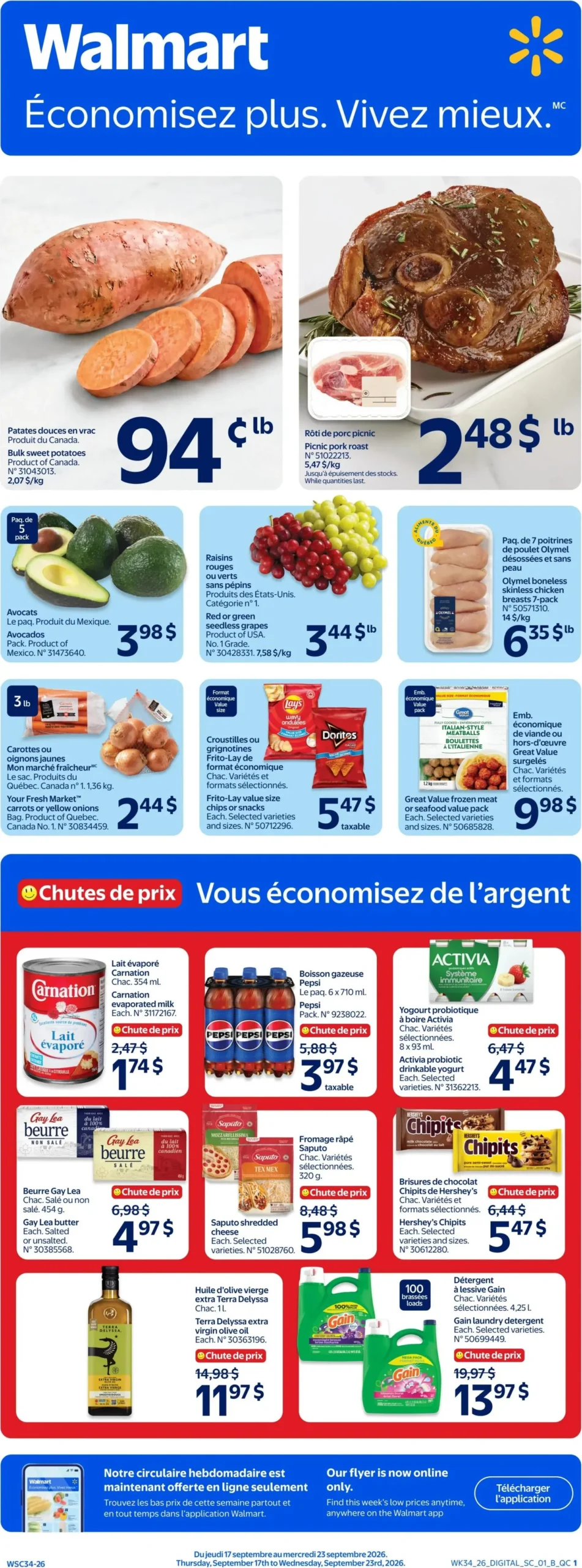 Page 1 de la Circulaire Walmart du 17 au 23 septembre 2026