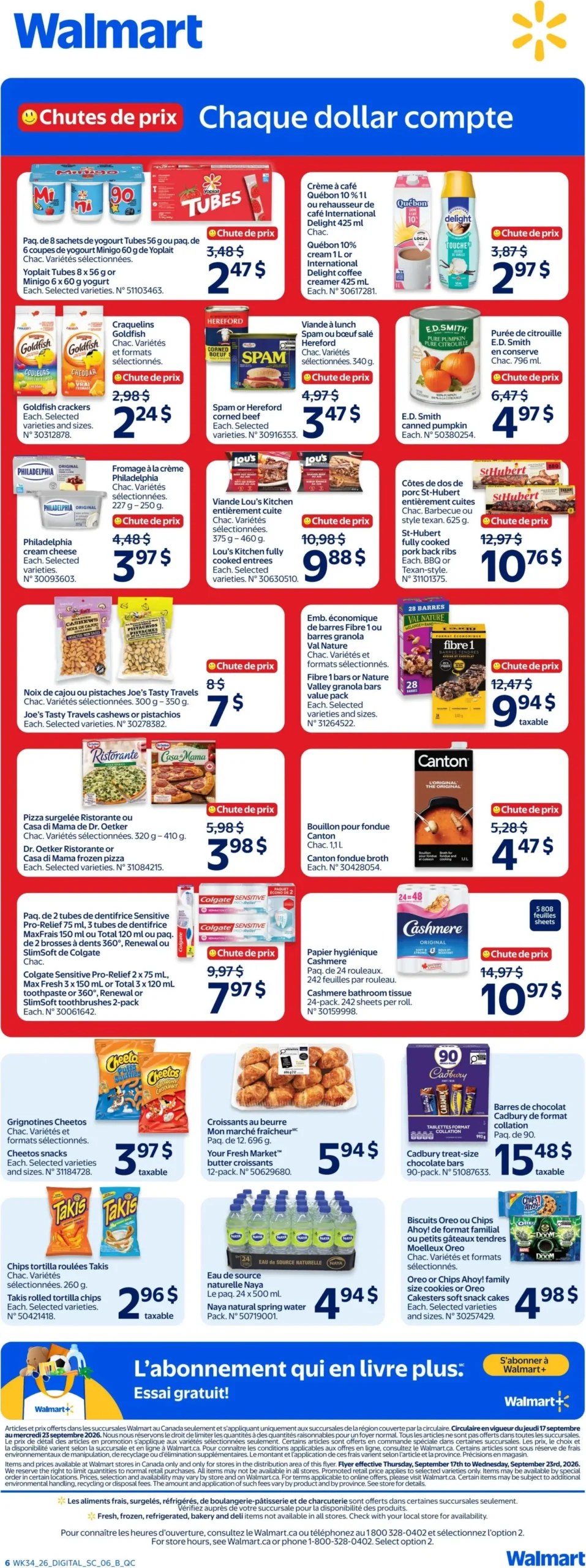 Page 6 de la Circulaire Walmart du 17 au 23 septembre 2026