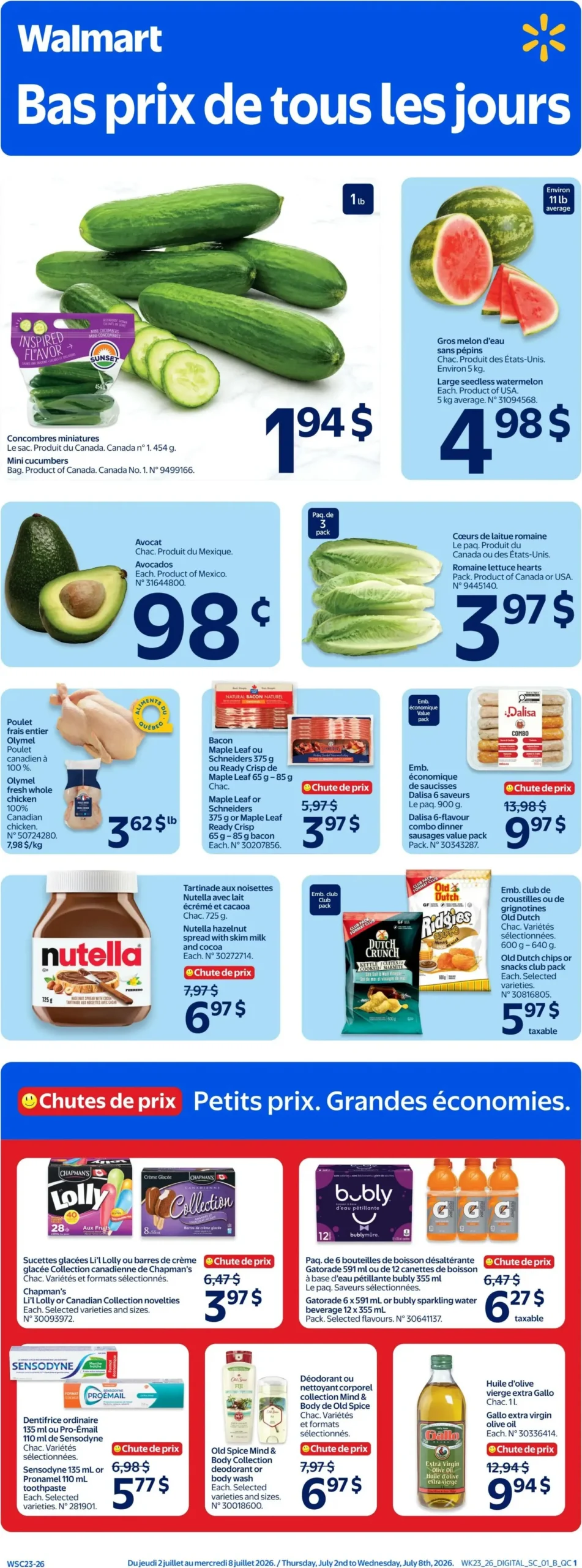 Page 1 de la Circulaire Walmart du 2 au 8 juillet 2026