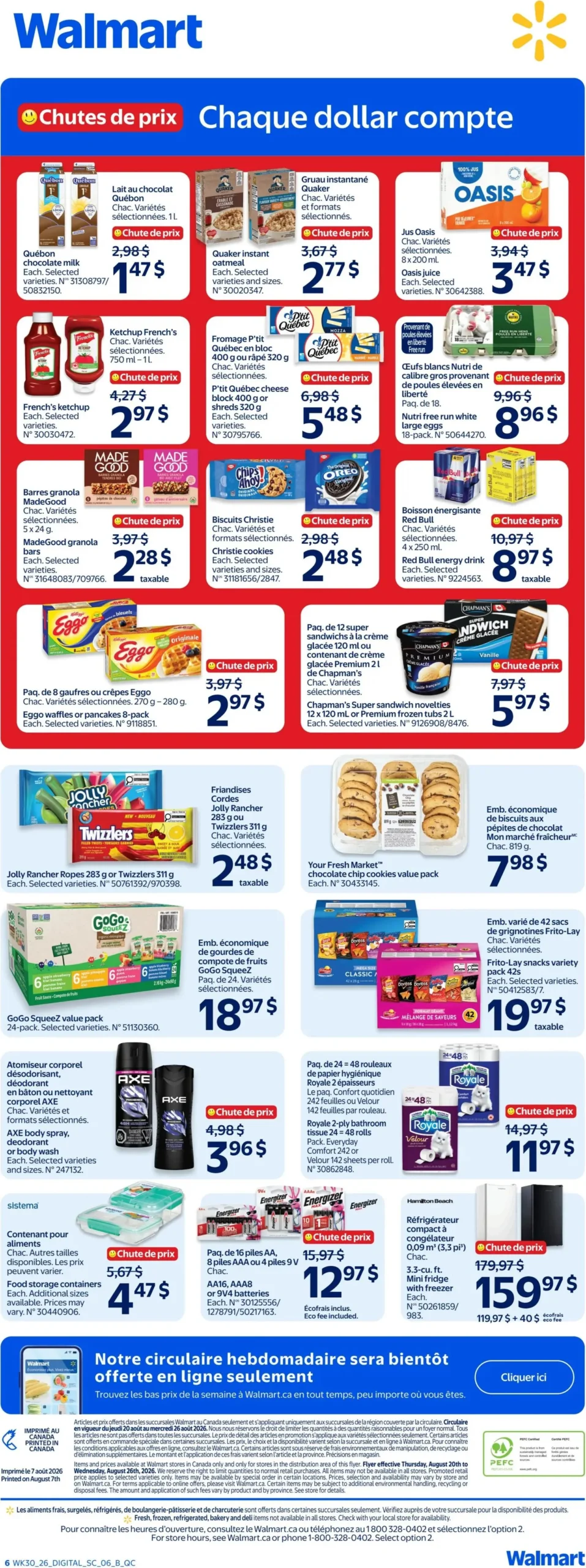 Page 10 de la Circulaire Walmart du 20 au 26 août 2026