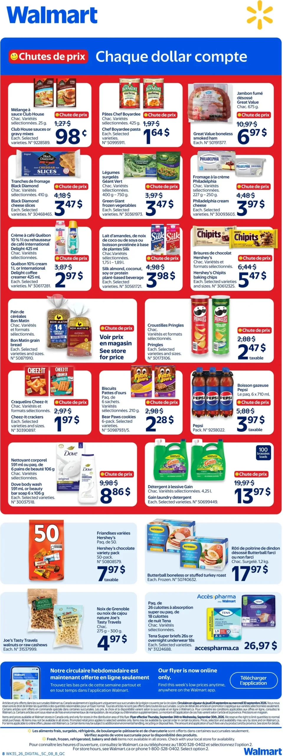 Page 8 de la Circulaire Walmart du 24 au 30 septembre 2026