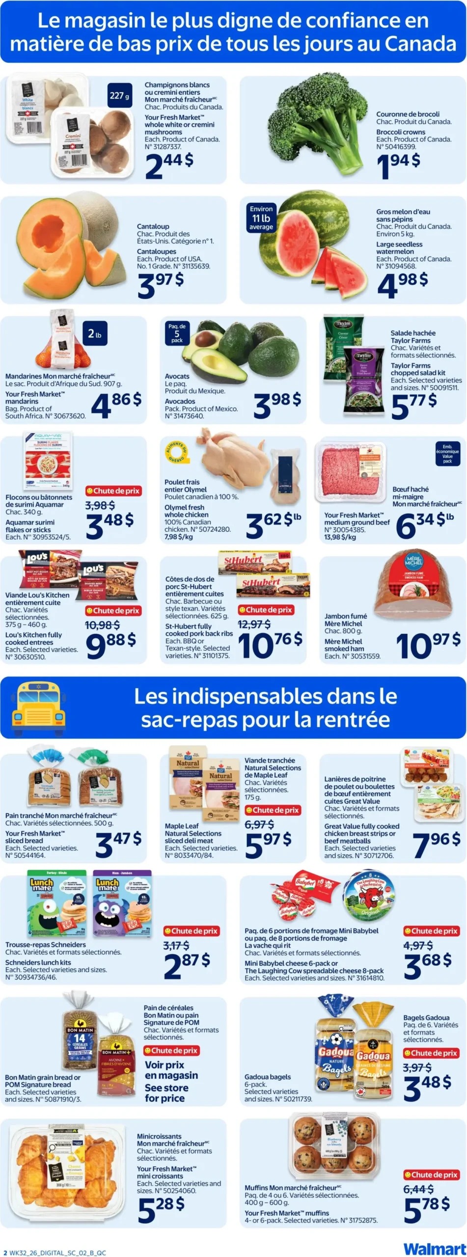 Page 2 de la Circulaire Walmart du 3 au 9 septembre 2026