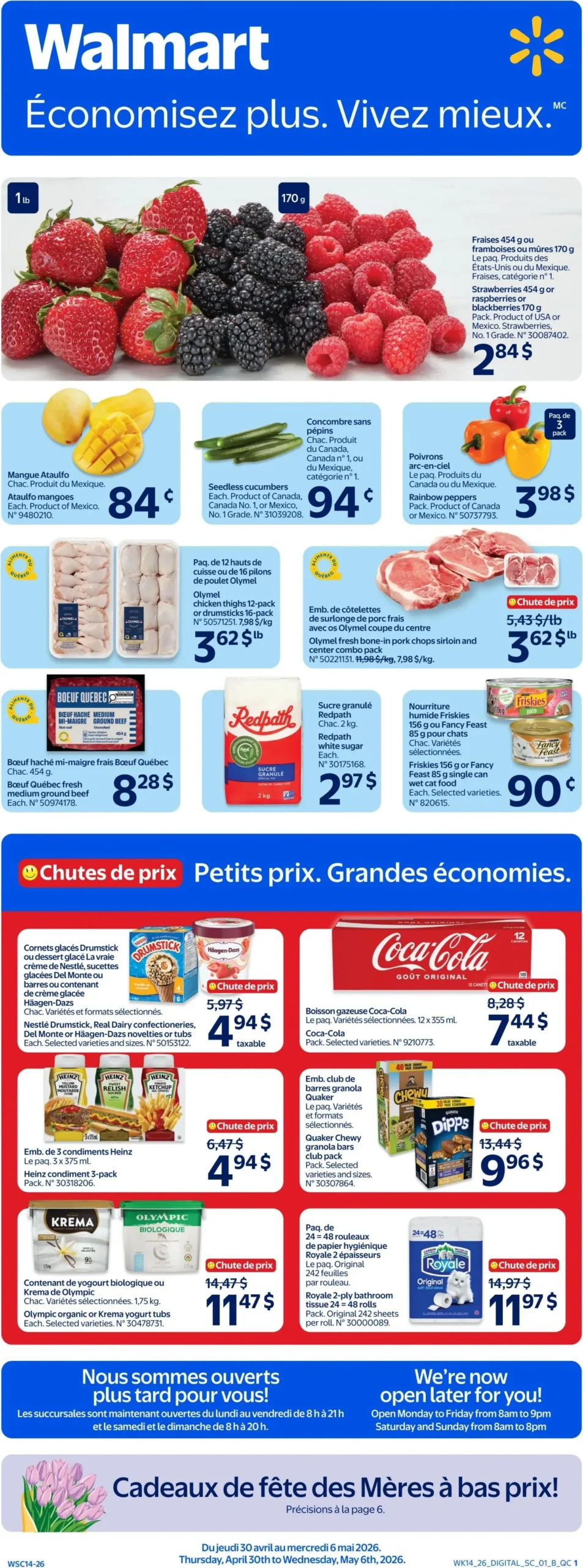 Page 1 de la Circulaire Walmart du 30 avril au 6 mai 2026