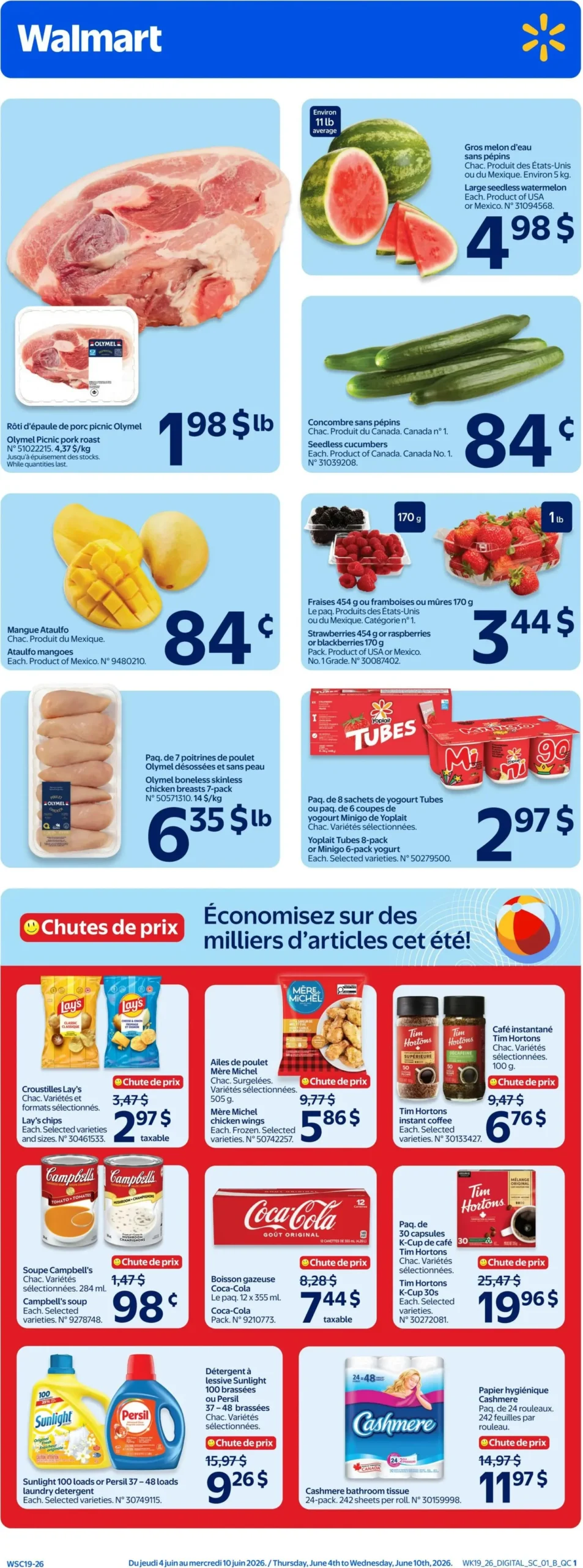 Page 1 de la Circulaire Walmart du 4 au 10 juin 2026