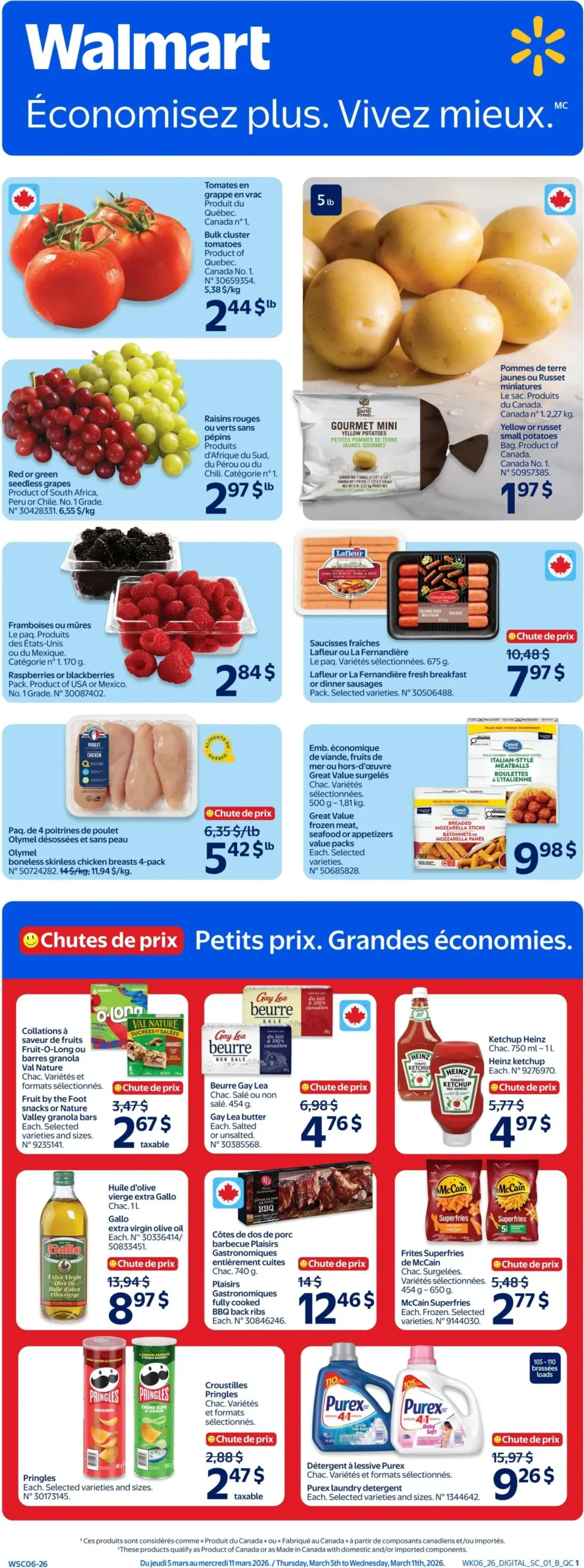 Page 1 de la Circulaire Walmart du 5 au 11 mars 2026