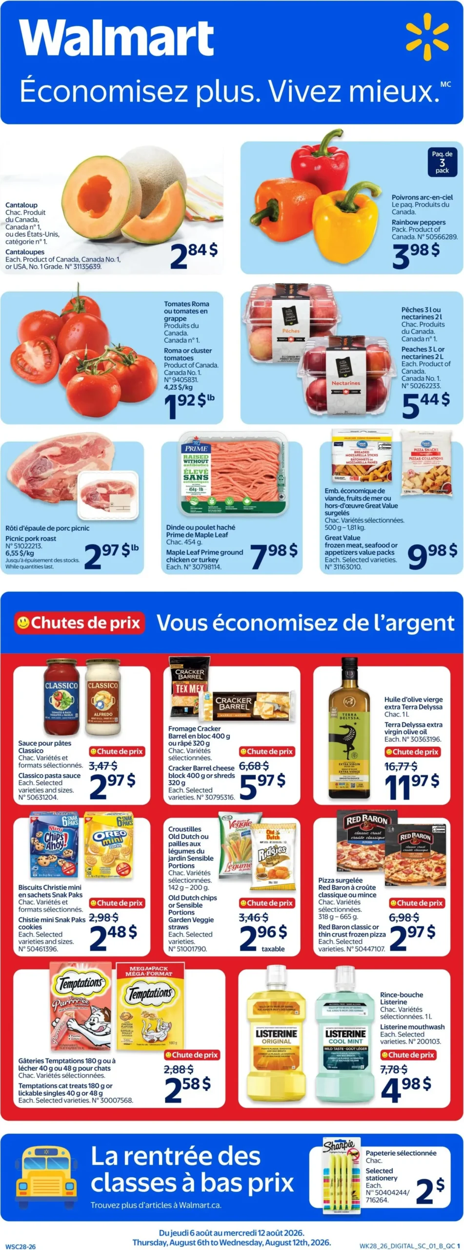 Page 1 de la Circulaire Walmart du 6 au 12 août 2026