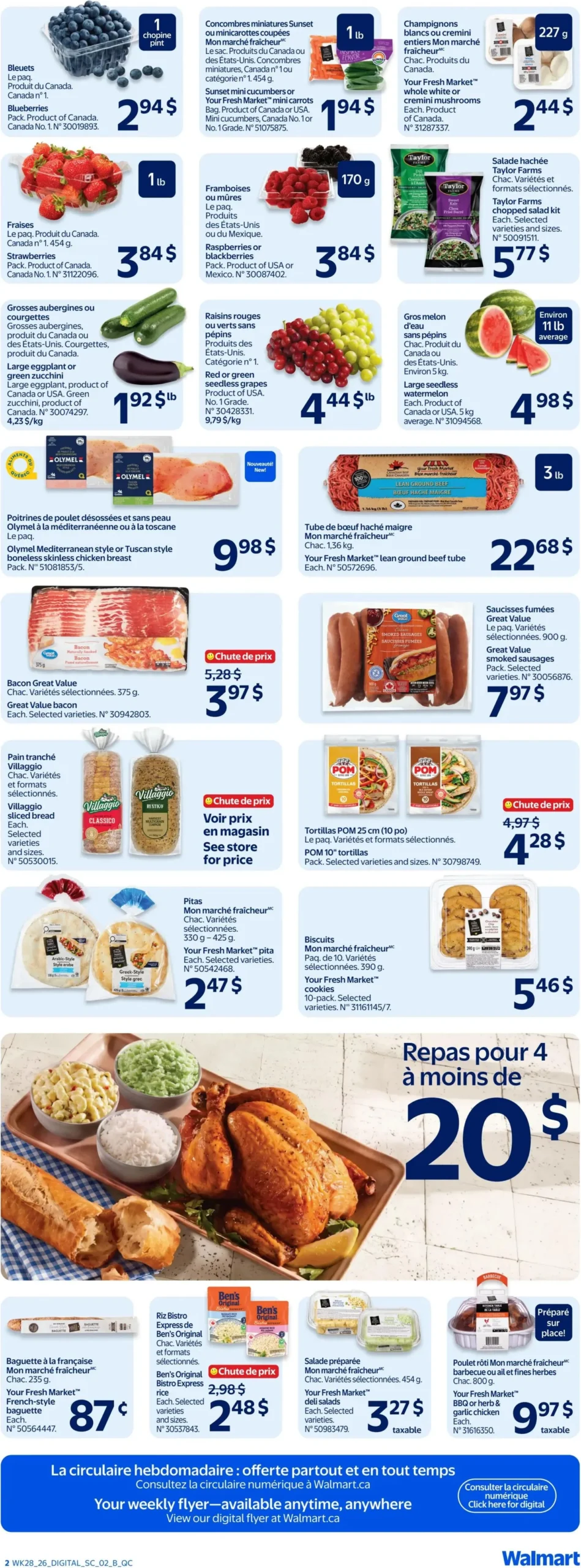 Page 2 de la Circulaire Walmart du 6 au 12 août 2026
