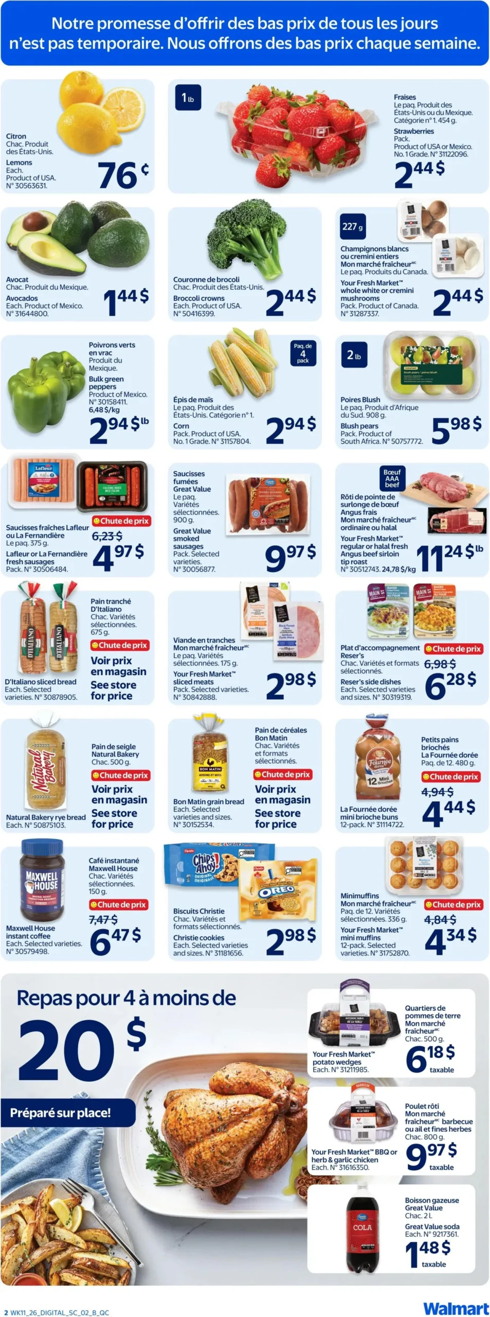 Page 2 de la Circulaire Walmart du 9 au 15 avril 2026