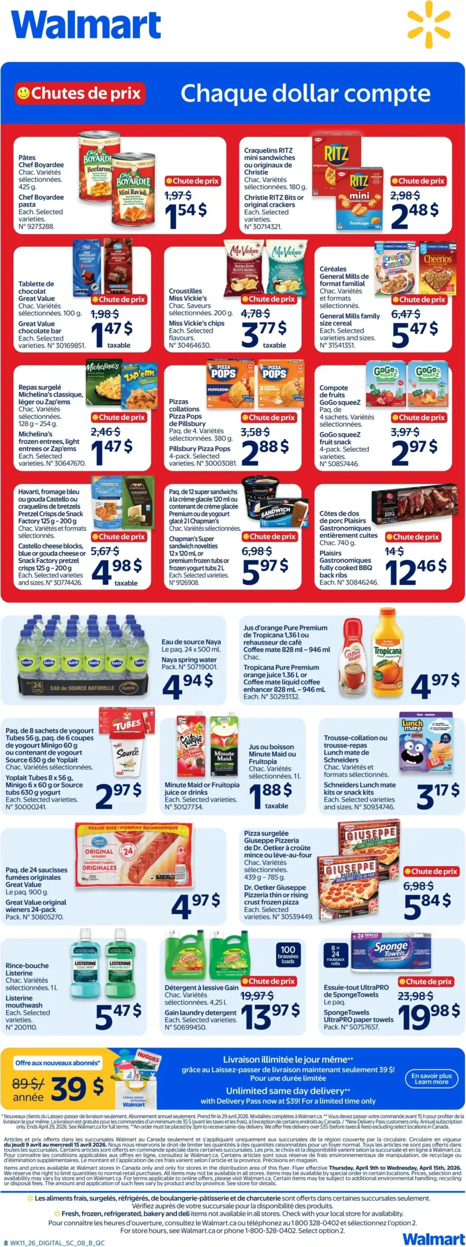 Page 8 de la Circulaire Walmart du 9 au 15 avril 2026