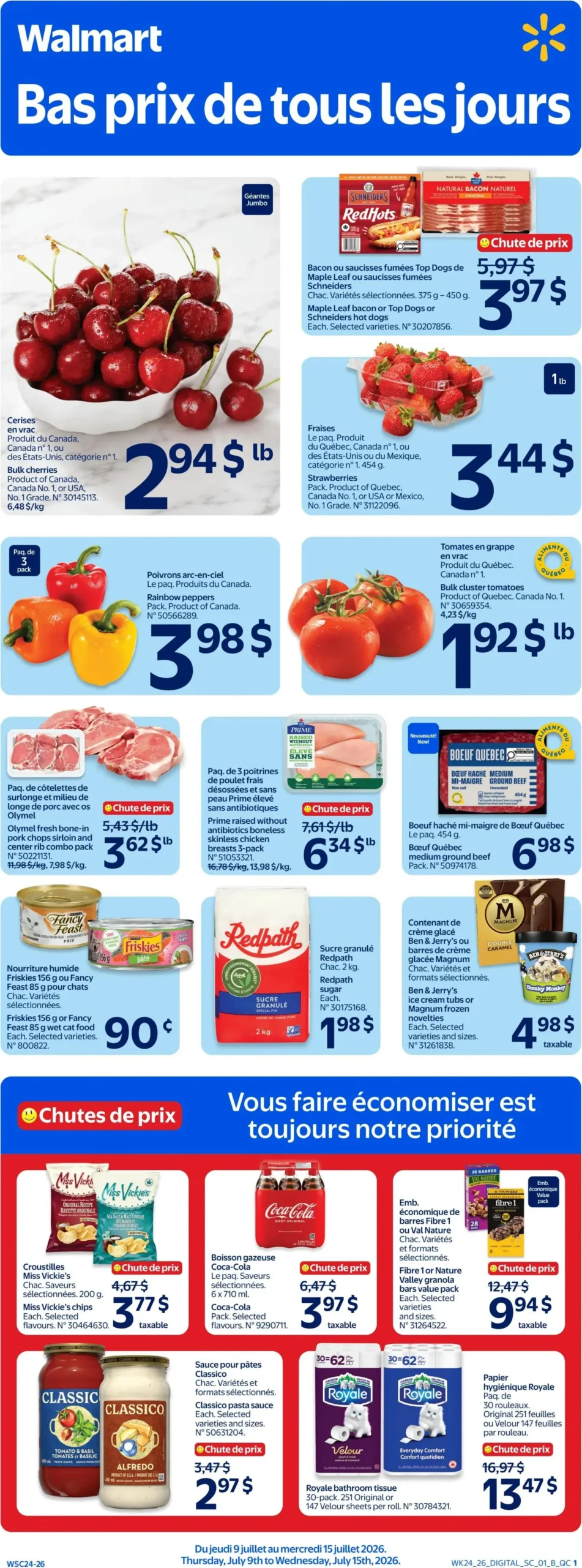 Page 1 de la Circulaire Walmart du 9 au 15 juillet 2026