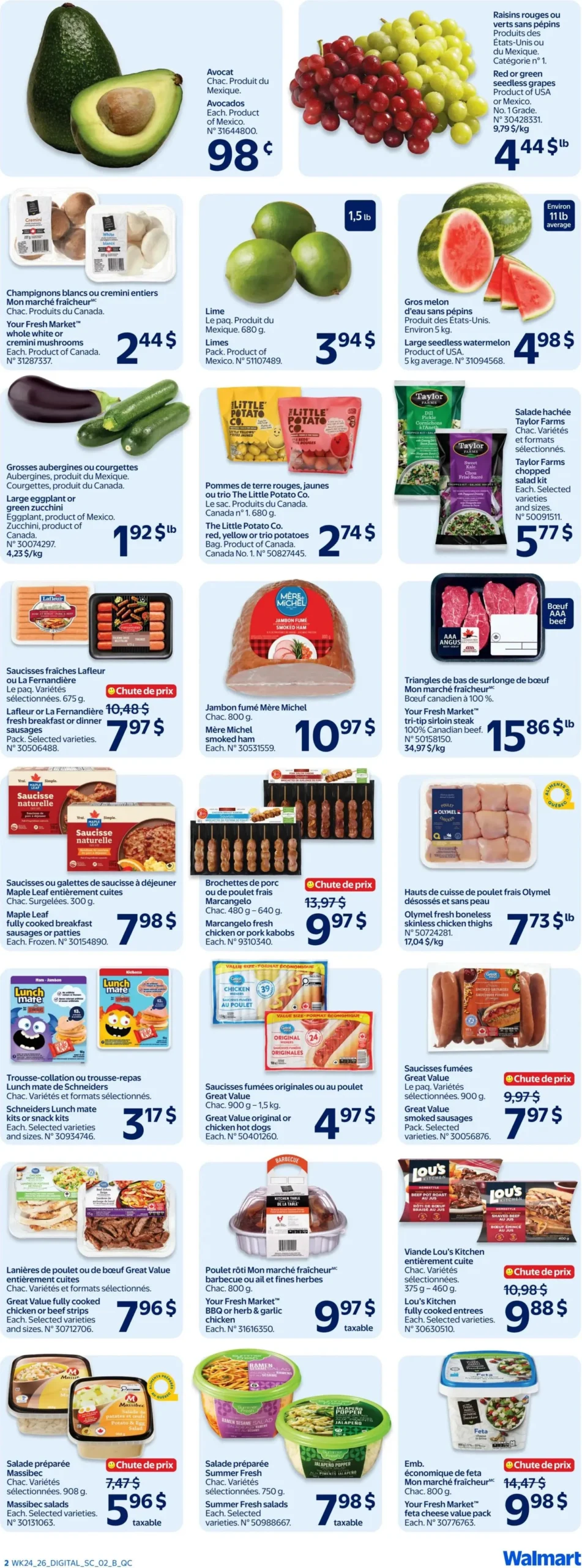 Page 2 de la Circulaire Walmart du 9 au 15 juillet 2026