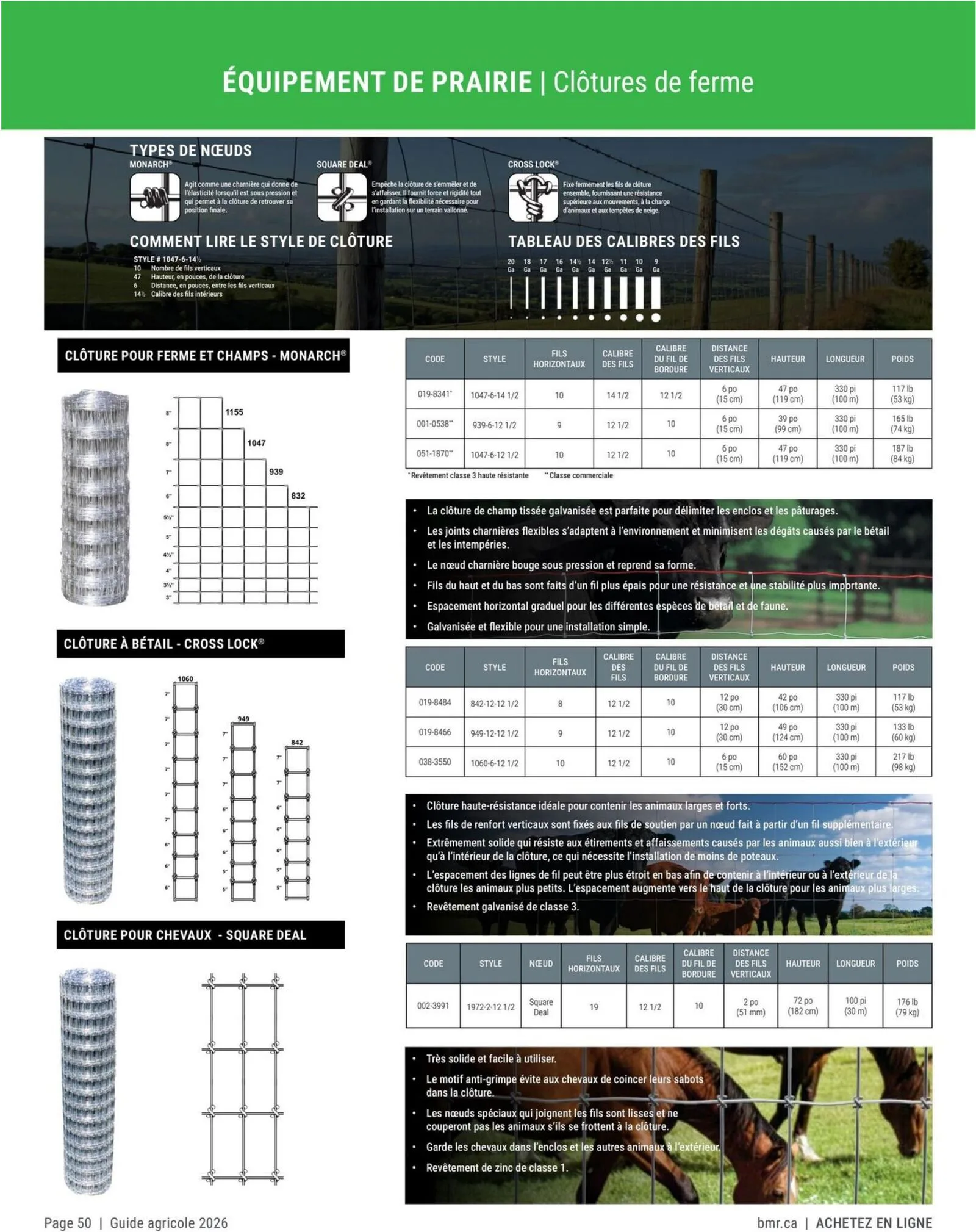 Page 50 de la Guide Agricole BMR Agrizone du 9 janvier au 31 décembre 2026