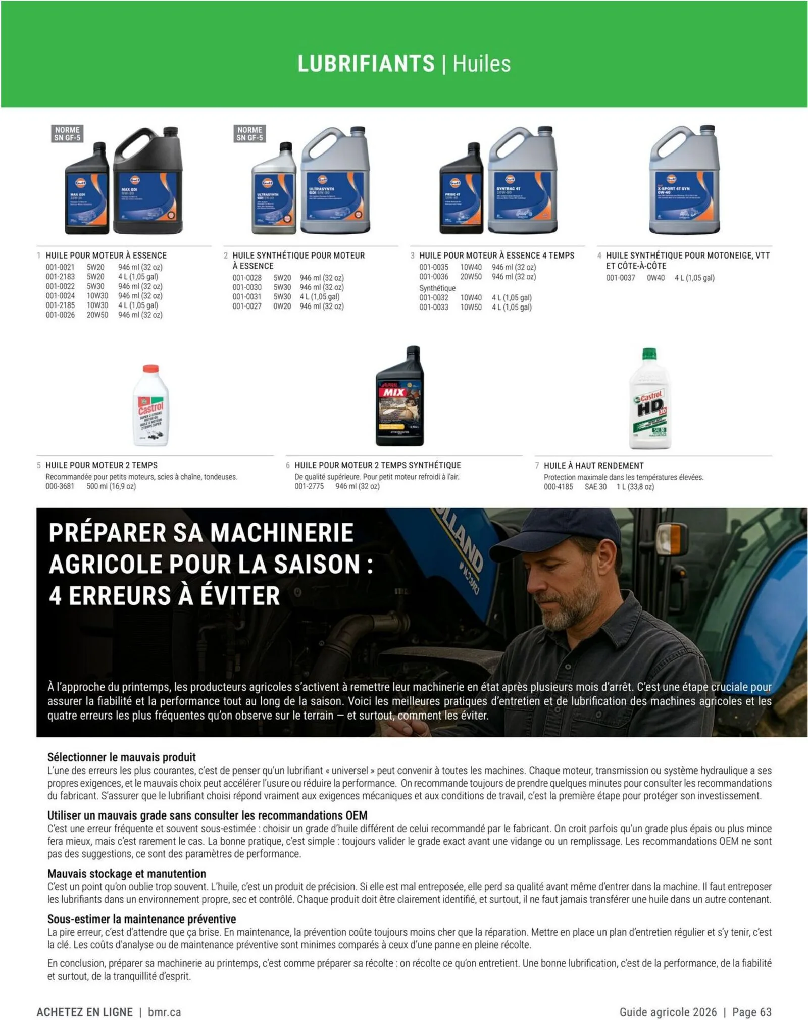 Page 63 de la Guide Agricole BMR Agrizone du 9 janvier au 31 décembre 2026