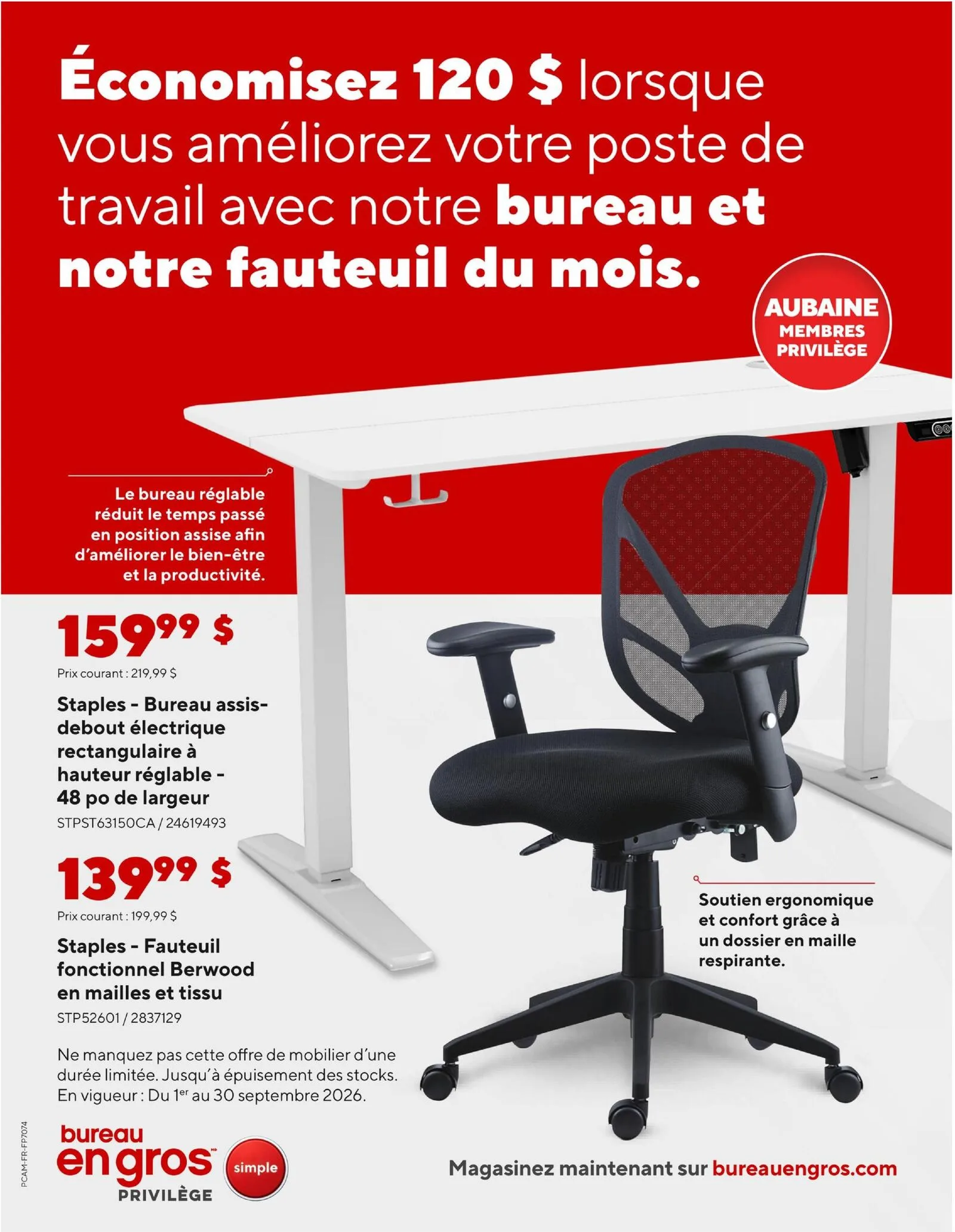 Page 1 de la Guide Bureau en Gros Fauteuil du mois du 1 au 30 septembre 2026