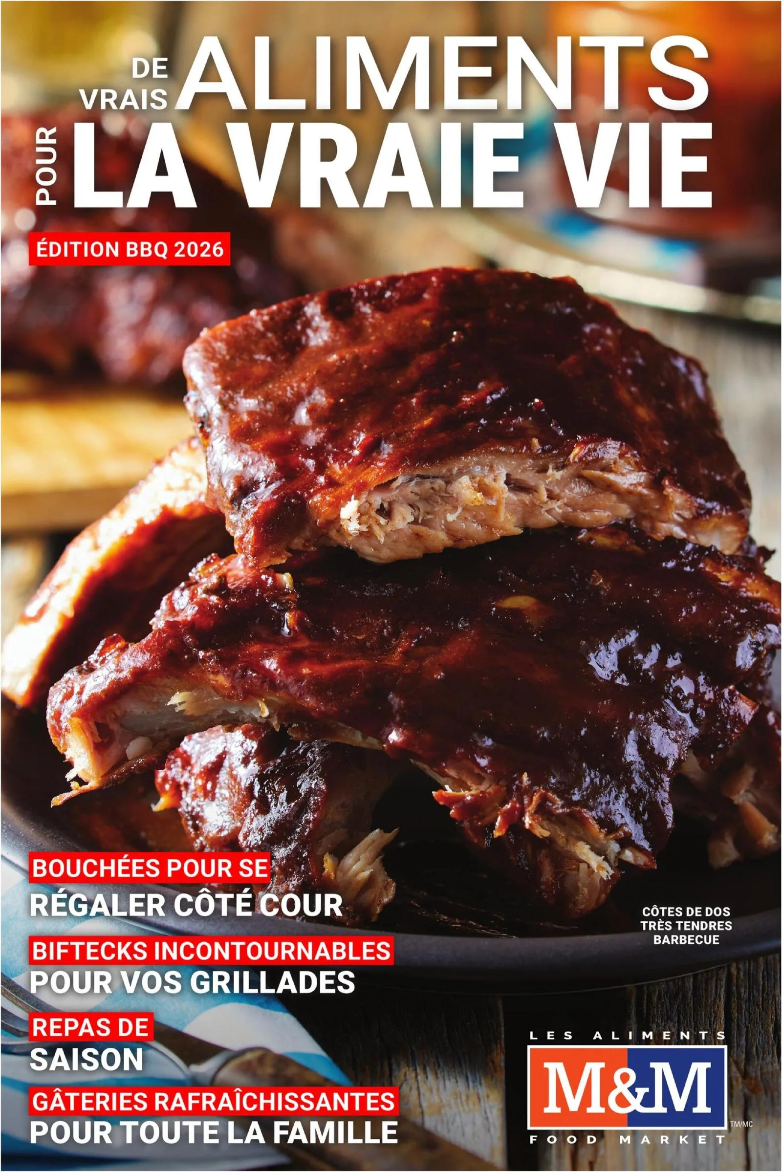 Page 1 de la Guide Les Aliments M&M Édition BBQ du 5 juin au 12 août 2026