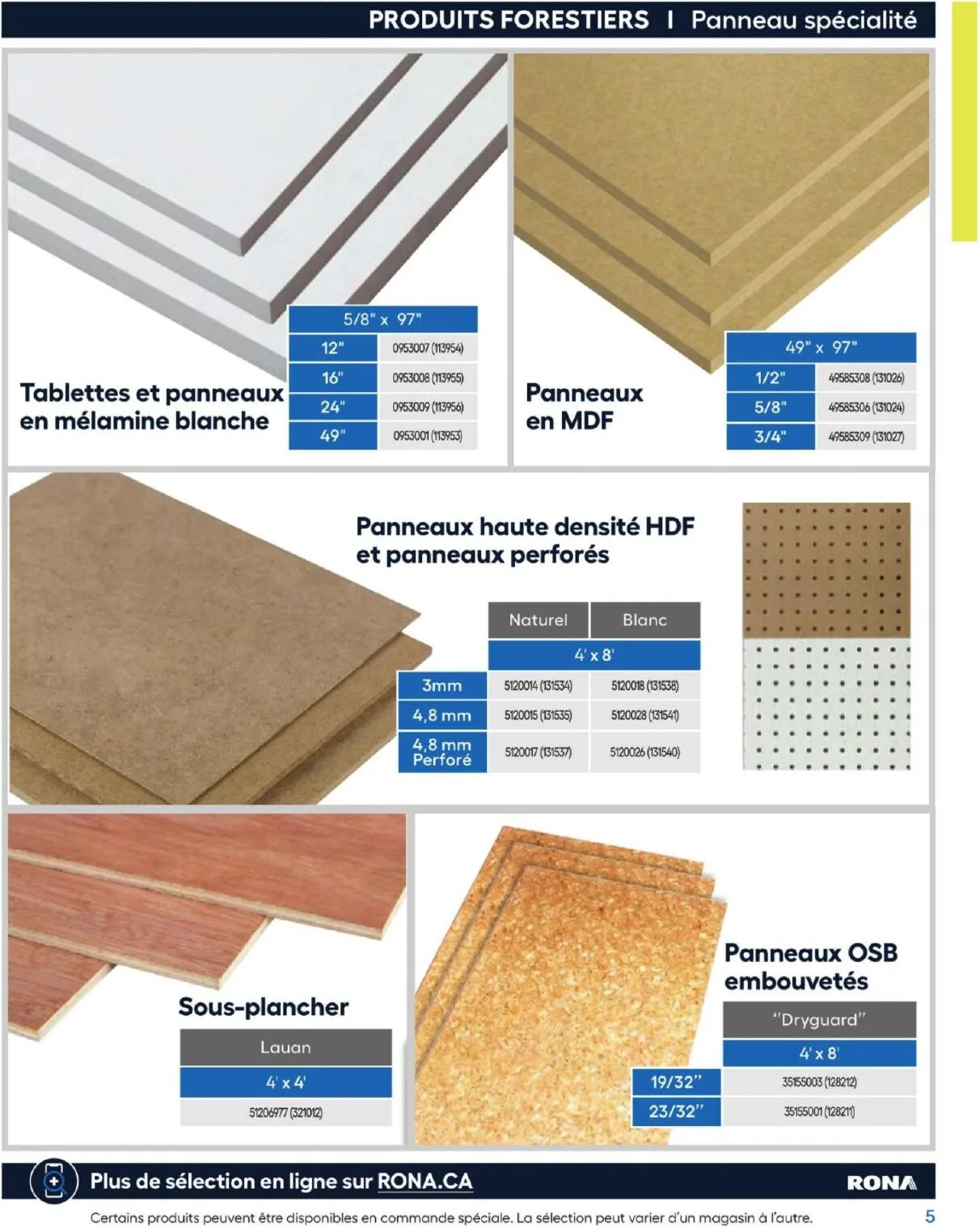 Page 5 de la Guide d&rsquo;achat Rona du 26 février 2026 au 24 février 2027