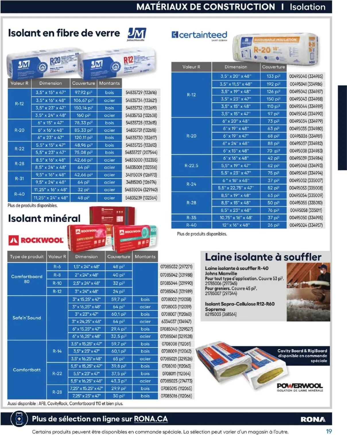 Page 19 de la Guide d&rsquo;achat Rona du 26 février 2026 au 24 février 2027