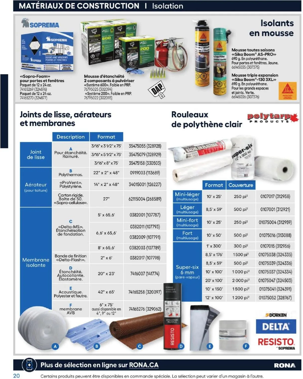 Page 20 de la Guide d&rsquo;achat Rona du 26 février 2026 au 24 février 2027