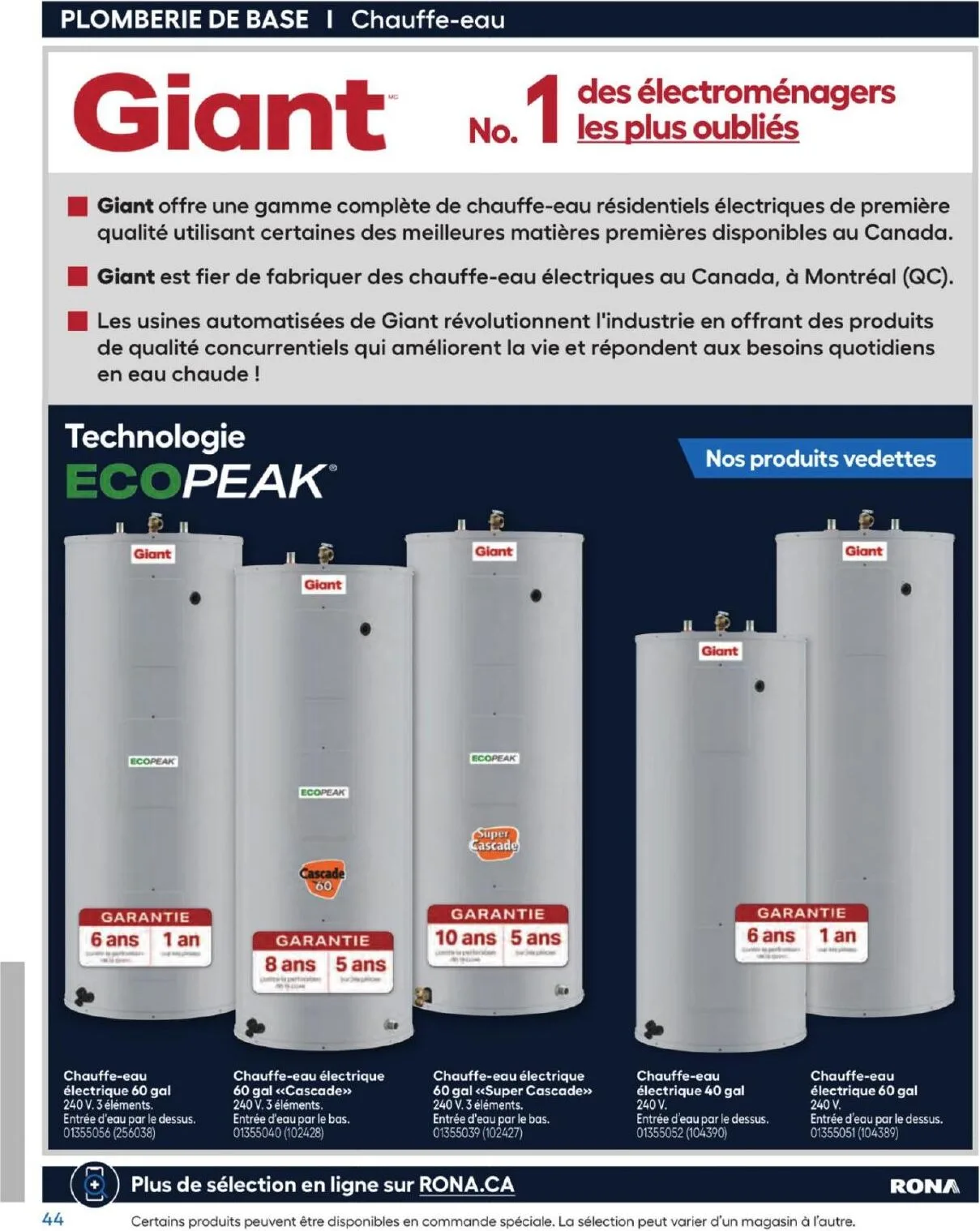 Page 44 de la Guide d&rsquo;achat Rona du 26 février 2026 au 24 février 2027