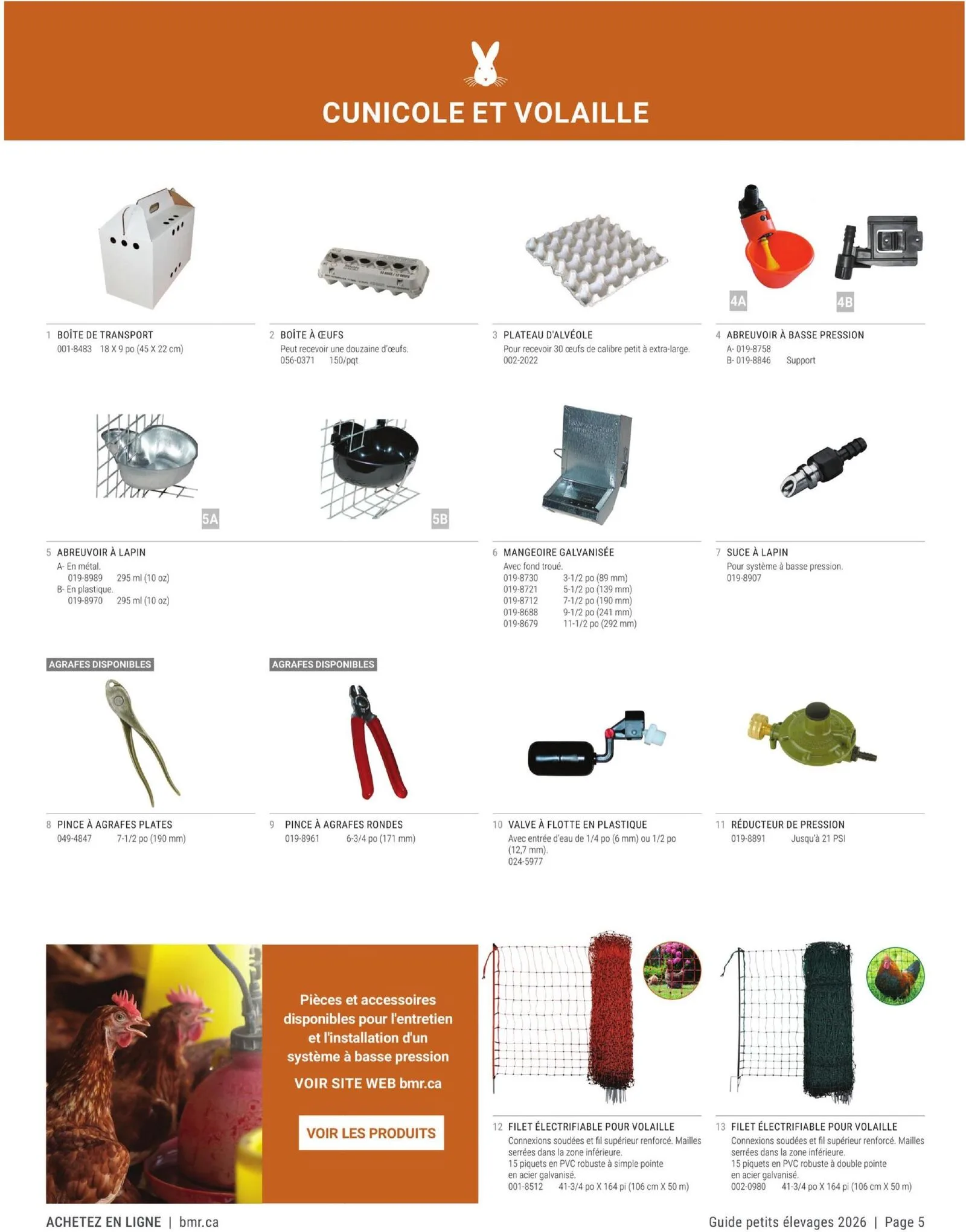 Page 5 de la Guide des petit élevages BMR Agrizone du 6 février au 31 décembre 2026